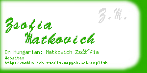 zsofia matkovich business card